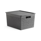 Storage Basket 20L With Lid Set Bohol Anthracite Grey