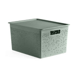 Storage Basket 20L With Lid Set Bohol Sage Green