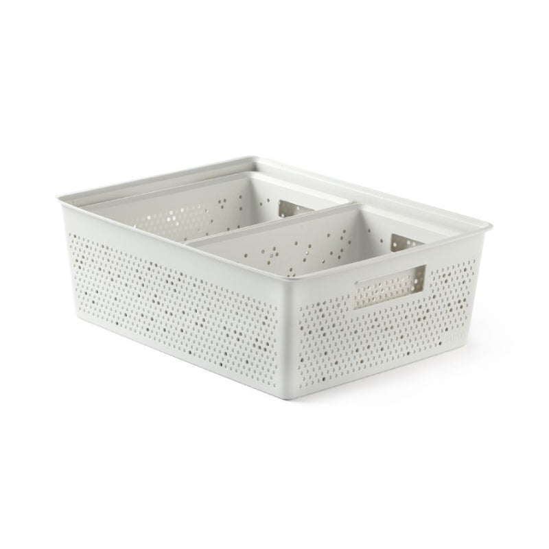 Storage Baskets 2x4l + 12L Bohol Sky White (Set of 3)