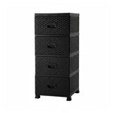 Storage Drawer Rattan Black