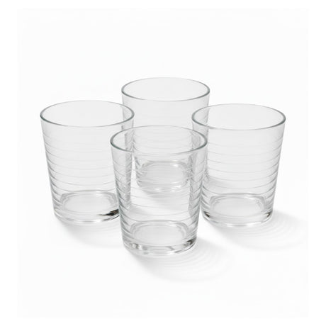 Striped Drinking Serving Glass 360ml (Set of 4)