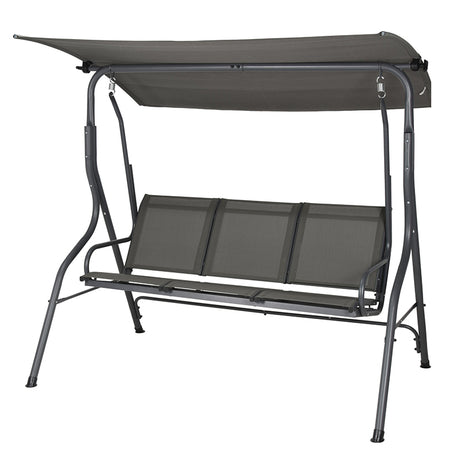 Swinging Chair For 3 Charcoal Grey