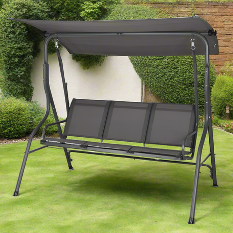 Swinging Chair For 3 Charcoal Grey