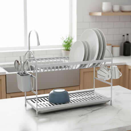 2 Tier Dish Rack Aluminum