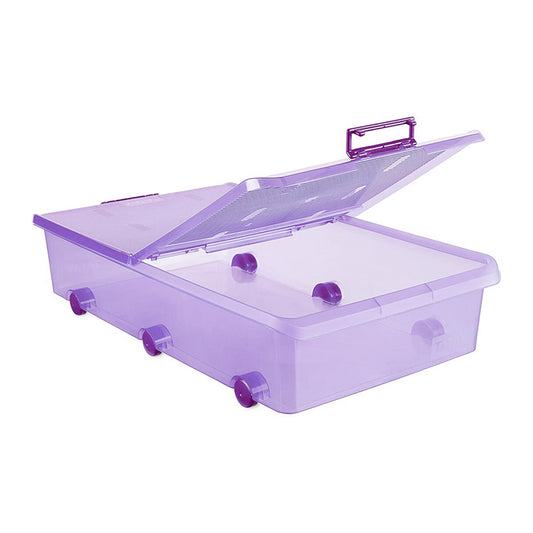 Tatay Under Bed Wheeled Storage Box Fuchsia 63 Liter