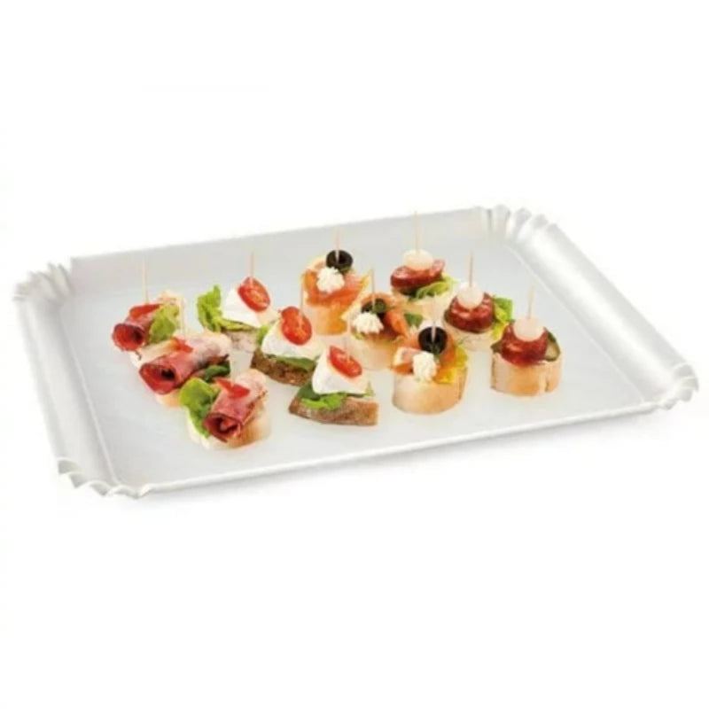 Large White Cardboard Tray Delicia (Pack of 2)