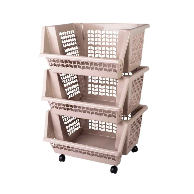 Three Layer Kitchen Storage Rack With Wheel