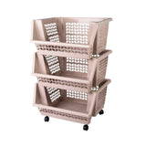 Three Layer Kitchen Storage Rack With Wheel