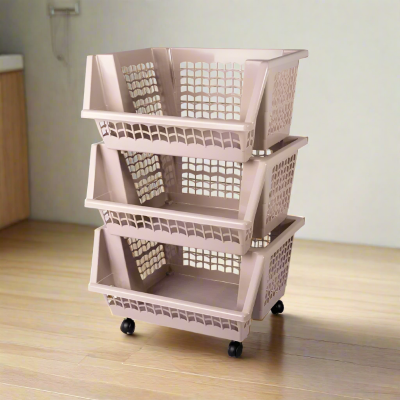 Three Layer Kitchen Storage Rack With Wheel