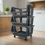 Three Layer Kitchen Storage Rack With Wheel