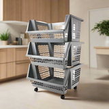 Three Layer Kitchen Storage Rack With Wheel