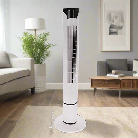 Tower Fan White With Remote 45W