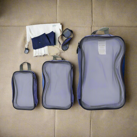 Travel Bags Blue (Set of 3)