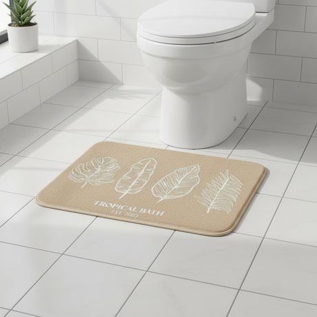 Tropical Bath Mat Beige 40x60cm
