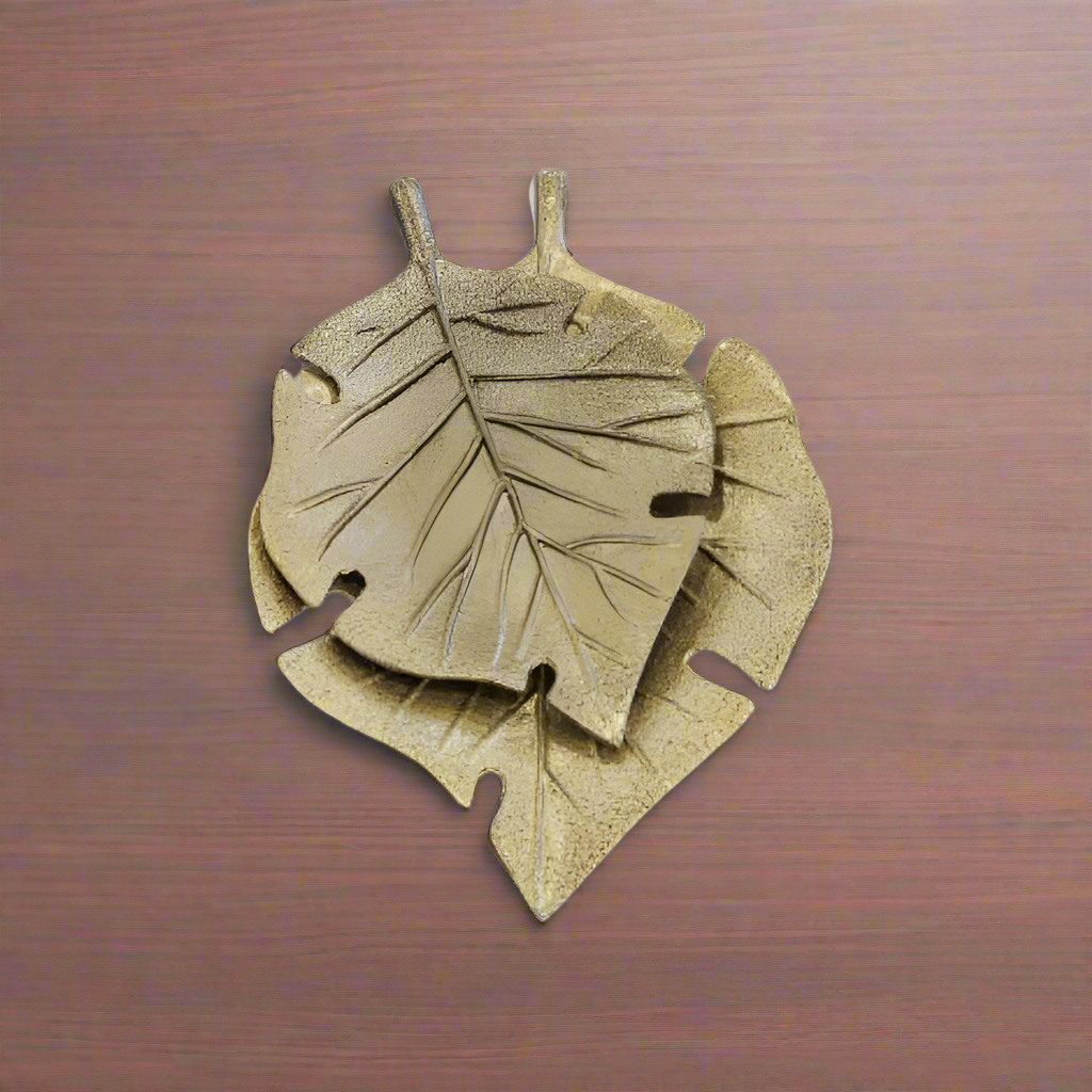 Tropical Leaf Antique Gold Large