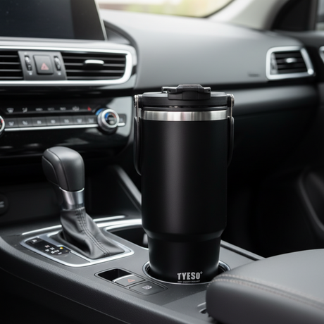 Tyeso Roam Tumbler 2.0 With Flip Straw & Sip Lid 1200ml Black
