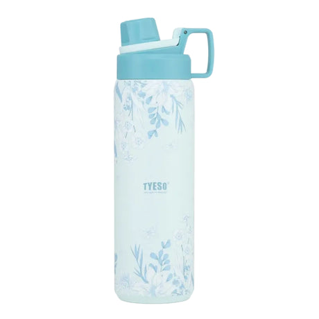 Tyeso Vacuum Insulated Sports Bottle 900ml Floral Mist Blue