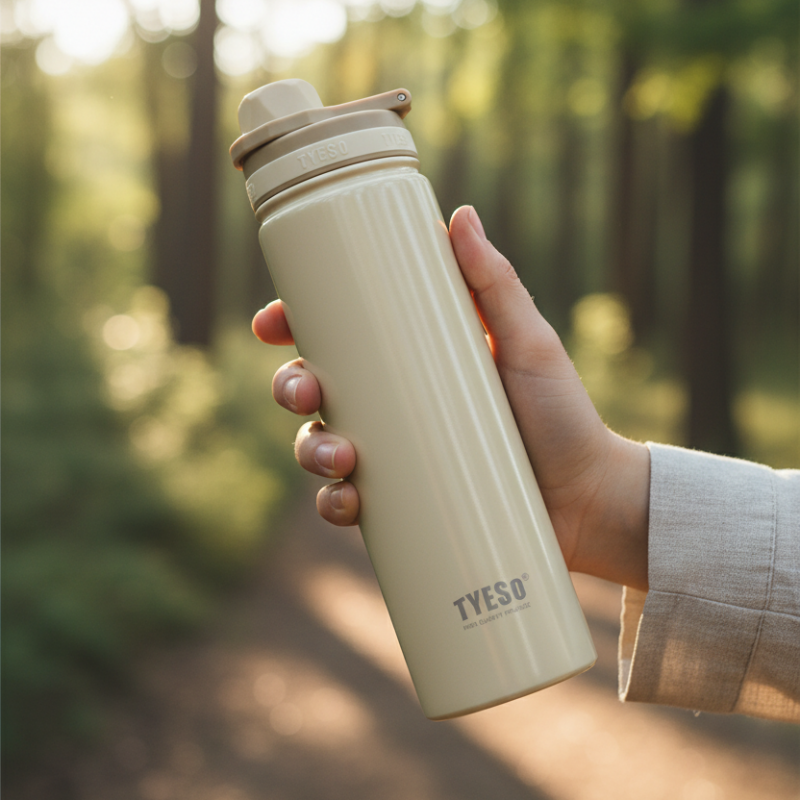 Tyeso Vibrant Vacuum Insulated Sports Bottle 750ml Mocha