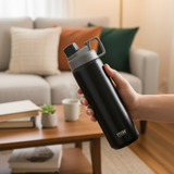 Tyeso Vibrant Vacuum Insulated Sports Bottle 900ml Black
