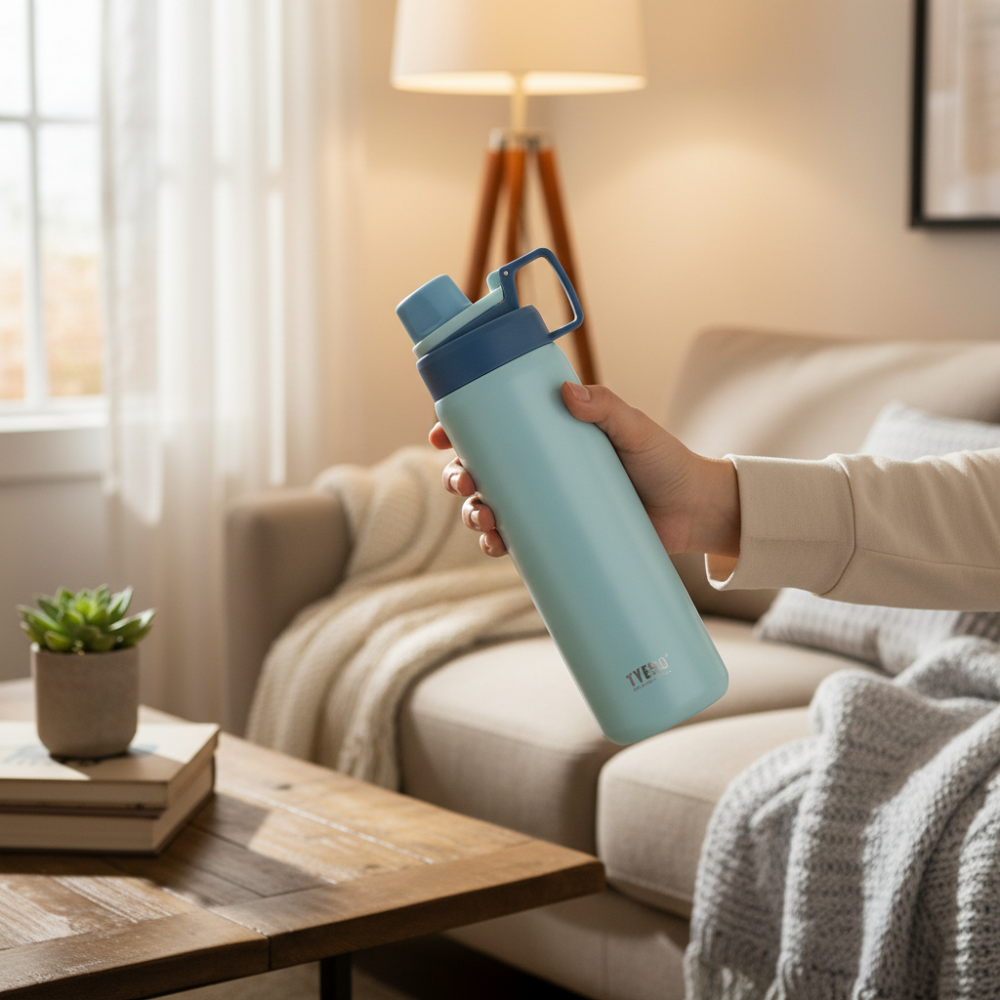 Tyeso Vibrant Vacuum Insulated Sports Bottle 900ml Blue