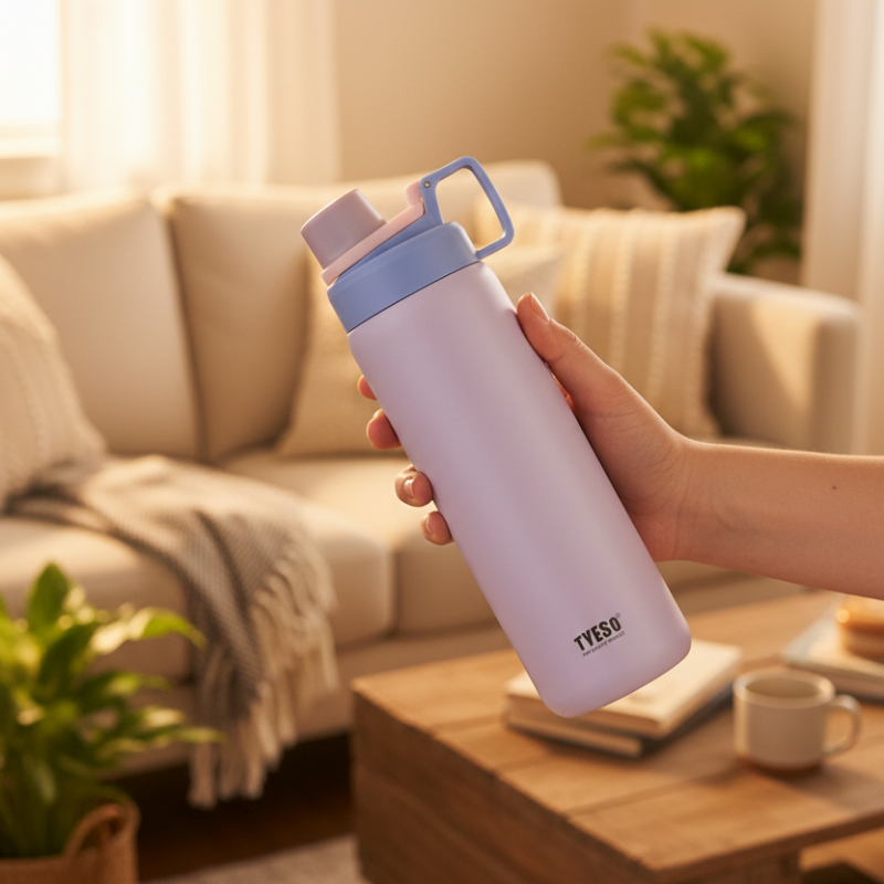Tyeso Vibrant Vacuum Insulated Sports Bottle 900ml Purple