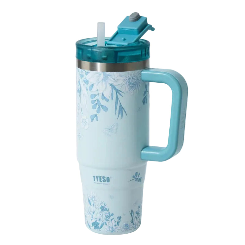 Tyeso Aura Travel Tumbler 900ml Floral Mist Blue