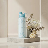 Tyeso Vacuum Insulated Sports Bottle 900ml Floral Mist Blue