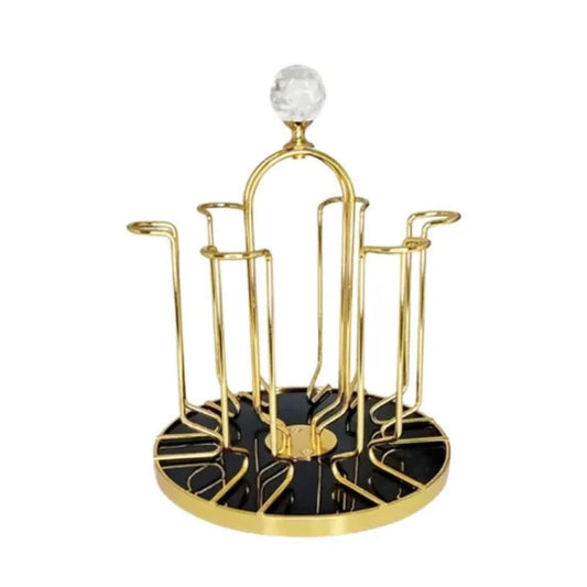 Glass Stand For 6 Gold & Black