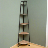 Corner Shelf 5 Levels Wood Steel