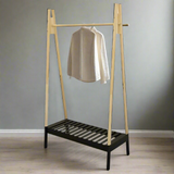 Clothes Rack Wooden In Black 100 x 46 x 170cm