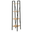 4 Tier Wood & Metal Shelf Black