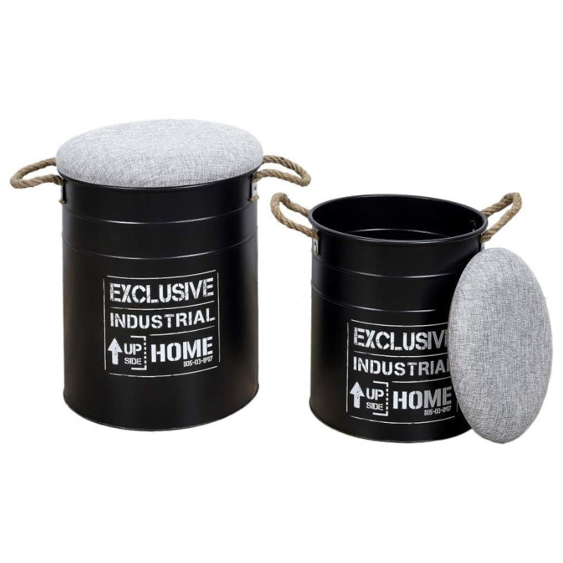 Nesting Pouffe Black