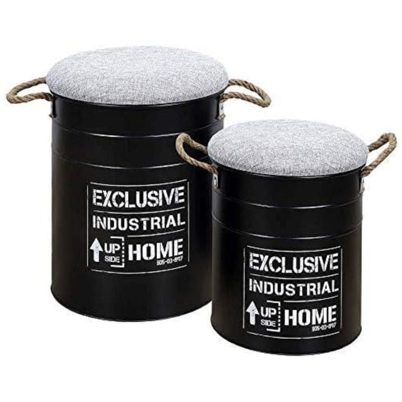 Nesting Pouffe Black