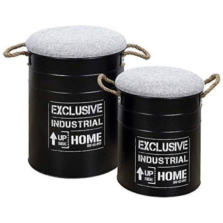 Nesting Pouffe Black