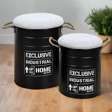 Nesting Pouffe Black