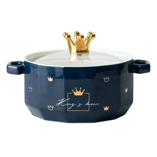 Crown Pot With Glass Lid Blue 900ml