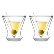 Set of 2 double wall martini glasses 155ml