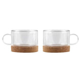 Set of 2 glasses with cork bottom 220ml
