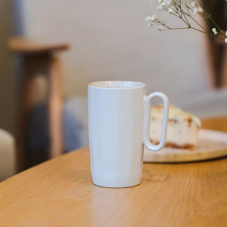 2 ceramic mugs with handle 330 ml white