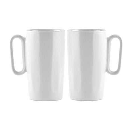 2 ceramic mugs with handle 330 ml white