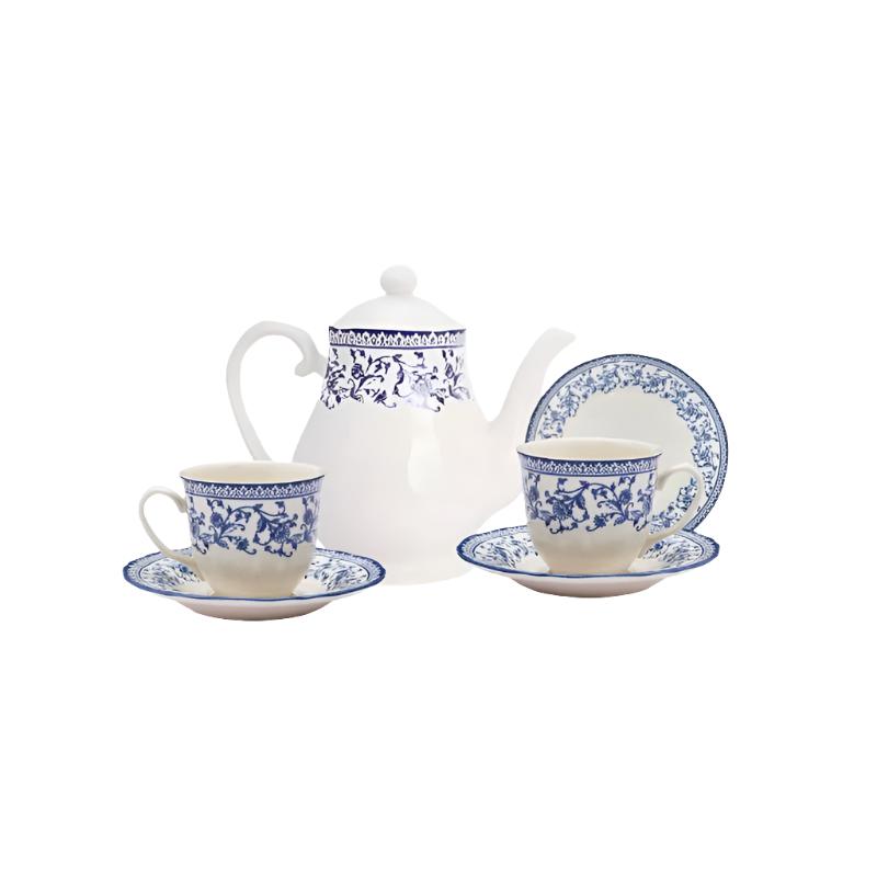 Aster Blue Ceramic Tea Set 24pcs