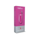 Classic SD Alox 58mm Flamingo Party pocket knife in pink box, Swiss cross logo