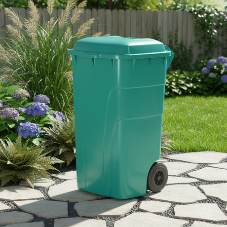 Garbage Truck 180 LT Green With Wheels