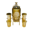 Glass Beverage Dispenser & Glass 6 pcs Sets Gold