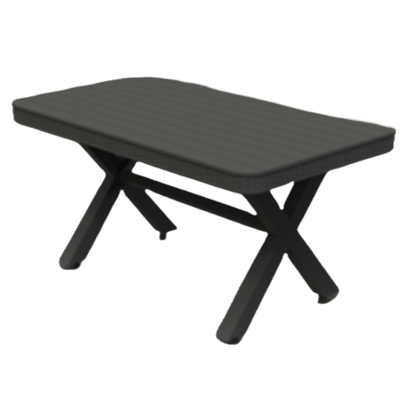 Cross Rattan Table Wıthout Glass