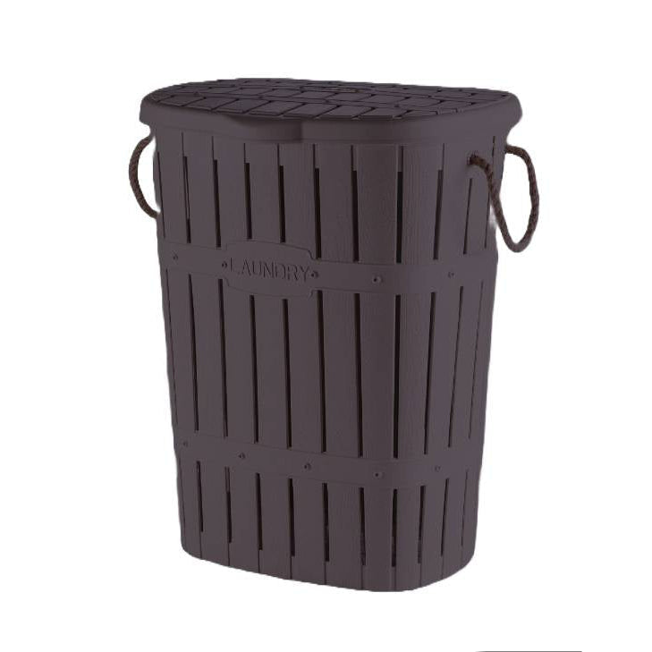 Bamboo Laundry Basket With Rope Brown