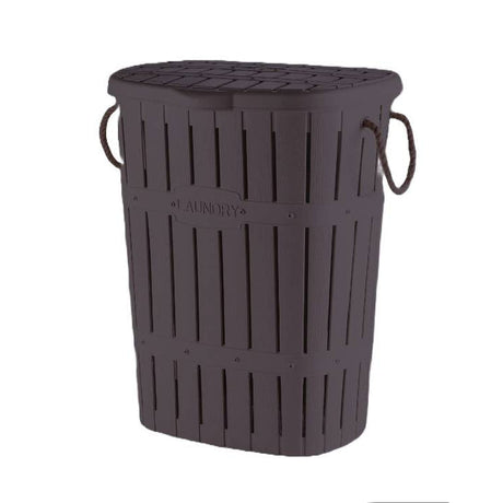 Bamboo Laundry Basket With Rope Brown
