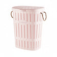 Bamboo Laundry Basket With Rope Pink Powder