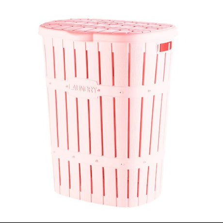 Bamboo Laundry Basket Pink Powder