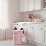 Bamboo Laundry Basket Pink Powder